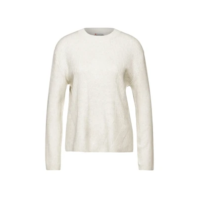 Abbildung von Street One Struktur Strickpullover, Damen, Größe: 42, Weiß