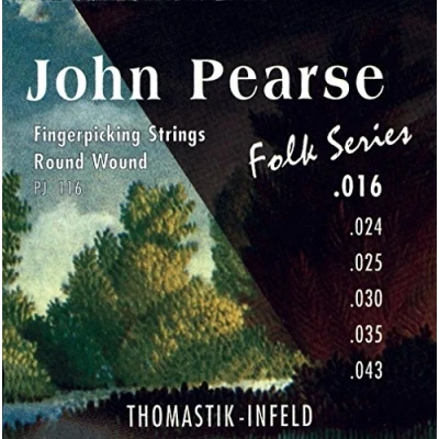 Abbildung von Thomastik 656695 Einzelsaite A5 0.035 versilberter Glockenbronze Runddraht auf Nylonkern PJ35 für Klassikgitarre John Pearse Folk Series Light Satz PJ116