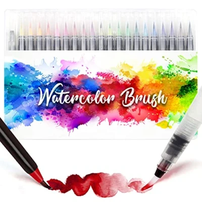Abbildung von Amteker 24+1 Aquarellstifte Brush Pen Set, Malen, Pinselstifte mit Flexiblen Nylonspitzen, Stifte Mädchen Geschenke 6 11 Jahre, Geschenk 10 Einschulung Mädchen, Ostergeschenke Kinder
