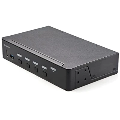 Abbildung von StarTech.com 4 Port HDMI KVM Switch Einzelmonitor 4K 60Hz Ultra HD HDR 2.0 mit 2 USB 3.0 Hub (5 Gbit/s) und 4x HID, Audio Hotkey TAA, 3840 x 2160 Pixel, HD, 36 W, Schwarz