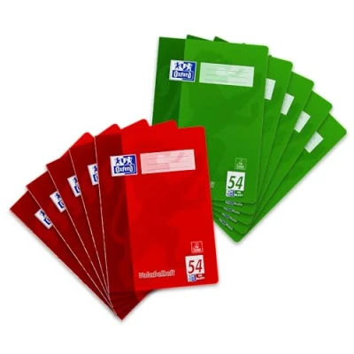 Abbildung von Oxford Vokabelheft, A4, Lin. 54 (3 Spalten), 40 Blatt, rot und grün, 10 Stück