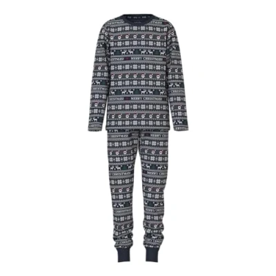 Abbildung von NAME IT Unisex Nknvismas Ls Nightset Schlafanzug, Dark Sapphire, 152