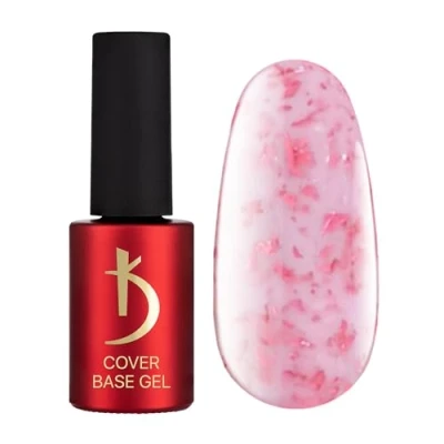 Abbildung von K Professional Base Coat Gel Cover Milky Lilac Flakes Camouflage 7ml Unterlack UV Nagellack Nägel Milchig Lila Flocken Tarnfarbe Glitzern Confetti LED