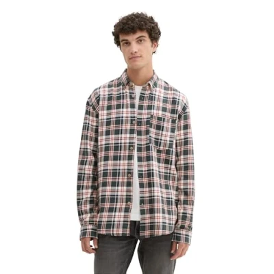 Abbildung von TOM TAILOR Denim Langarmhemd Twill Hemd mit Karo Muster Relaxed Fit