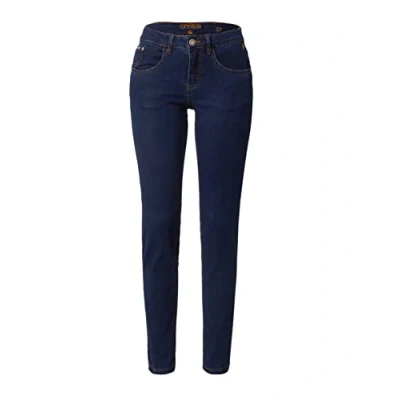 Abbildung von Cream Damen Women&#039;s Jeans Skinny Fit Midrise Waist Regular Waistband 5 Pockets Jeans, Dark Blue Denim,