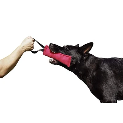 Abbildung von Dingo Gear Baumwolle Nylon Beißwurst für Hundetraining IGP IPO Obiedence Schutzhund Hundesport, 20 x 7 cm, 1 Griff Rosa S00308