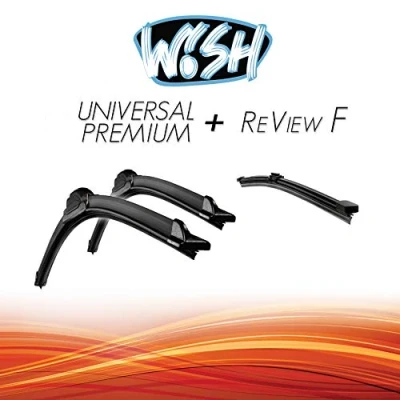 Abbildung von Wish® Universal Premium Satz Front + Heck Scheibenwischer Länge: 26&quot; 650mm / 18&quot; 450mm 11&quot; 280mm Wischblätter Vorne und Hinten Flachbalkenwischer ReView F UP26.18.B2.F11
