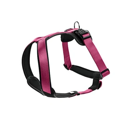 Abbildung von HUNTER Hundegeschirr NEOPREN, Farbe: himbeer/schwarz, strapazierfähiges Nylon, mit weichem Neopren gepolstert, reflektierendes 3M Scotchlite Reflective Material, pflegeleicht, komfortabel, Größe: M/1