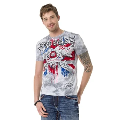 Abbildung von Cipo &amp; Baxx Tshirt print, Herren, Größe: Large, Grey