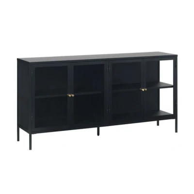 Abbildung von UNIQUE furniture A/S Vitrine aus Metall Schwarz Lackiert in (B/H/T: 170x85x40 cm)