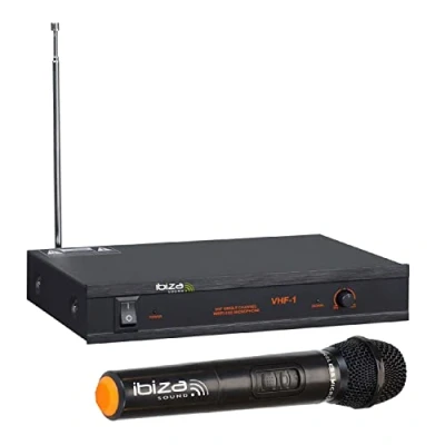 Abbildung von Ibiza VHF1A Drahtloses Mikrofonsystem mit 1 VHF Mikrofon und Empfänger Kanal 207,5MHz Schwarz