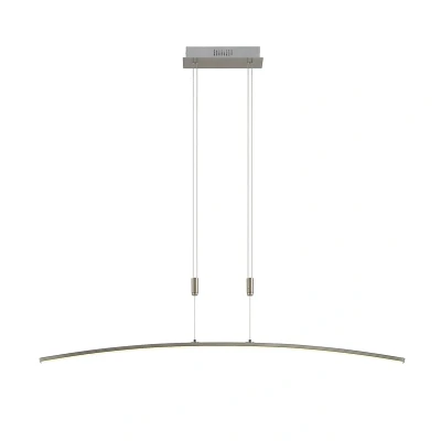 Abbildung von Lindby LED Hängeleuchte Phillie, dimmbar, Leuchtmittel fest verbaut, warmweiß, Modern, Metall, nickel satiniert, 1 flammig, inkl.