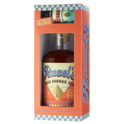 Abbildung von Razel&#039;s Choco Brownie Rum mit Peanut Butter Miniatur onT