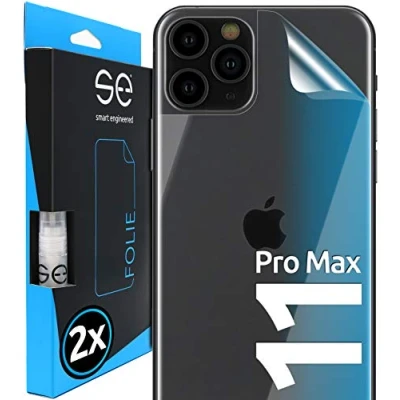 Abbildung von 2X se® 3D SCHUTZFOLIE Rückseite Transparent für Apple iPhone 11 Pro Max,Selbstheilend, Backcover, einfache blasenfreie Installation, Ultra Klar,Schutz vor Schmutz, Stoß Kratzfest, aus Deutschland