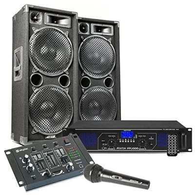 Abbildung von MAX212 DJ Set mit Lautsprechern, Verstärker und Mischpult 2800 W