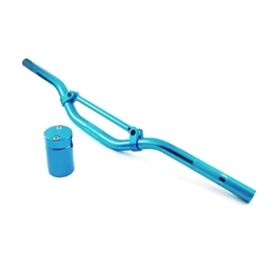 Abbildung von Downhill Lenker + Aufnahme Blau Eloxiert für Piaggio NRG TPH Zip, Gilera Runner 50
