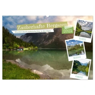Abbildung von Zauberhafte Bergseen (Wandkalender 2025 DIN A2 quer), CALVENDO Monatskalender