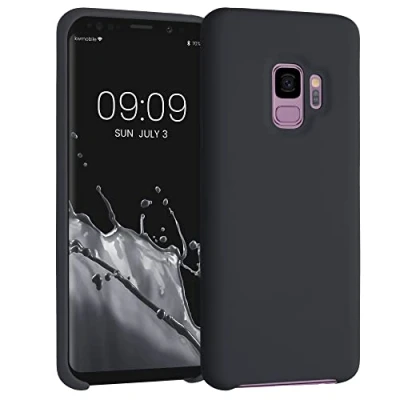 Abbildung von kwmobile Hülle kompatibel mit Samsung Galaxy S9 Silikon Handy Case Handyhülle weiche Oberfläche kabelloses Laden Schwarz matt
