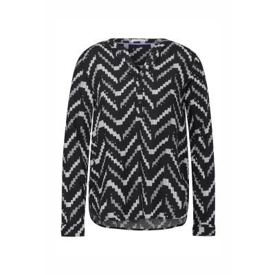 Abbildung von Cecil Bedruckte Bluse, Damen, Größe: Large, Schwarz