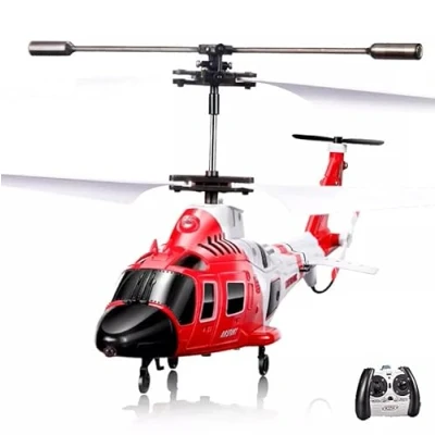 Abbildung von efaso RC Helikopter SYMA S111G Hubschrauber 3 Kanal Rettungshubschrauber, LED Beleuchtung und Infrarot Fernbedienung