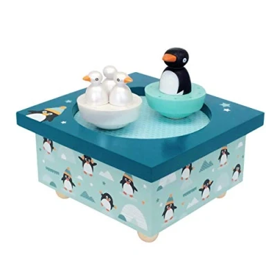 Abbildung von Trousselier 6295008 Spieluhr mit tanzenden Figuren für Kinder, Pinguine, magnetisch, Musikbox, Musikspieluhr