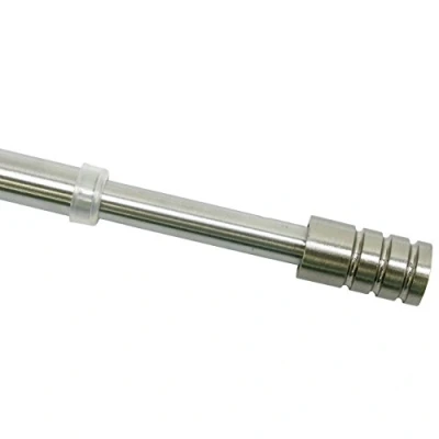 Abbildung von GARDINIA Vitragestange Zylinder, Ausziehbar, Ohne Bohren, Metall Stange inkl. 2 Schraubhaken, Scheibenstange, Ø 10 mm, Länge 60 85 cm, Edelstahl Optik