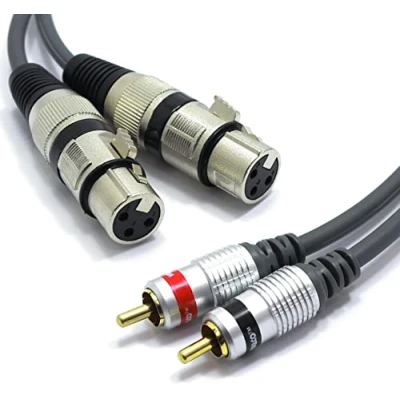 Abbildung von VITALCO 2x XLR Buchse auf Cinch Stereo Kabel 5m Mikrofonkabel 3 Polig Chinch Adapter