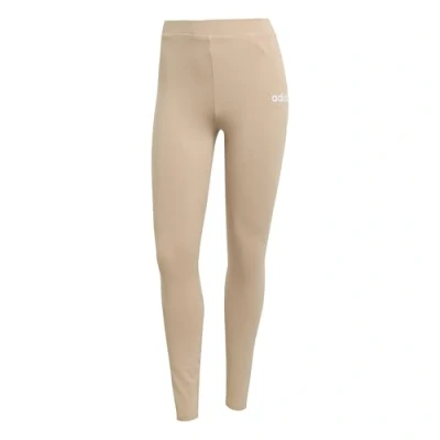 Abbildung von adidas Damen ESSENTIALS LINEAR COTTON LEGGINGS, warm sandstone/white, XS