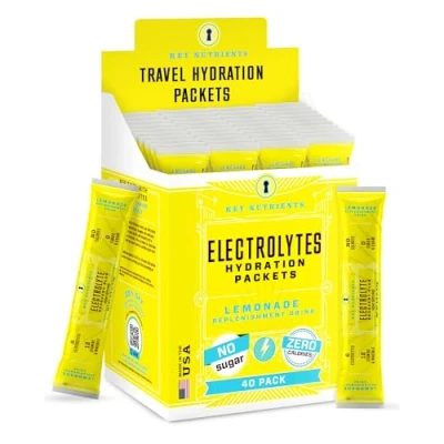 Abbildung von Key Nutrients Elektrolyte Pulver Zitronenlimonade 40 Portionen Ohne Zucker Keto Elektrolyt : Glutenfreies Zusatz: Magnesium, Kalium Electrolyte Powder
