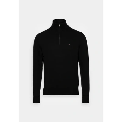 Abbildung von Tommy Hilfiger PIMA ORG ZIP MOCK Strickpullover, Herren, Größe: XS, Black