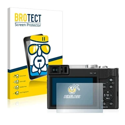 Abbildung von BROTECT Schutzglas für Panasonic Lumix DC TZ96 Schutzfolie Panzer Folie Glas [Extrem Kratzfest 9H, Anti Fingerprint, Ultra Transparent]