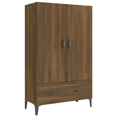 Abbildung von vidaXL Highboard Sideboard Kommode Schrank Anrichte Beistellschrank Mehrzweckschrank Standschrank Wohnzimmer Braun Eichen Optik 70x31x115cm Holzwerkstoff
