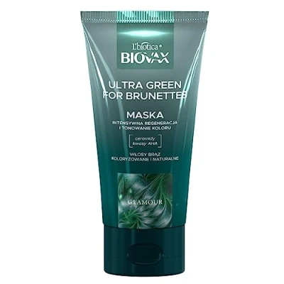 Abbildung von L`biotica Biovax Glamour Ultra Green for Brunettes Haarmaske 150ml
