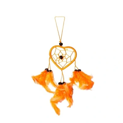 Abbildung von Ca 25cm x 6cm Herz Dreamcatcher Traumfänger Orange