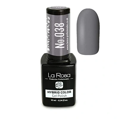 Abbildung von La Rosa UV LED Hybrid Gel Nagellack Nr. 038, 10 ml glänzende grau