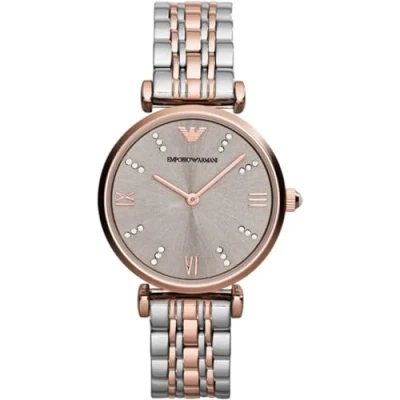 Abbildung von Emporio Armani Uhr silvercoloured/rosegoldcoloured, Damen, Größe: One Size, Silver coloured/rosegold coloured