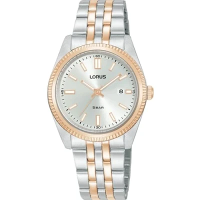 Abbildung von Lorus Damen Analog Quarz Uhr mit Edelstahl Armband RJ282BX9