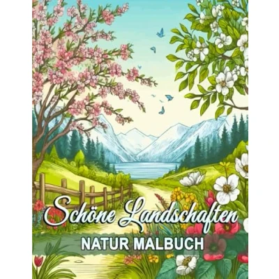Abbildung von Schöne Landschaften Natur Malbuch: Erstaunliche Malvorlagen von Landschaften, Tieren und Naturszenen für Achtsamkeit Stressabbau.