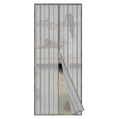 Abbildung von Sekey Magnet Fliegengitter Balkontür ohne Bohren, Türvorhang Fliegenschutz Schiebetür, Insektenschutz Vorhang Tür durch leichte Montage 110x220cm, Grau