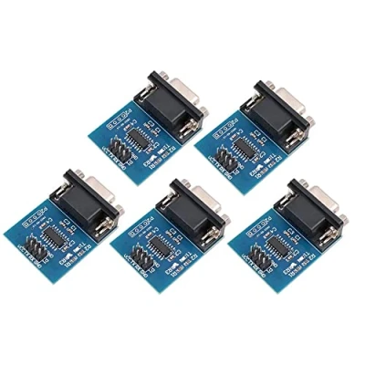 Abbildung von Fasizi 5 x MAX3232 RS232 Serieller Port auf TTL Konverter Modul, DB9 Stecker