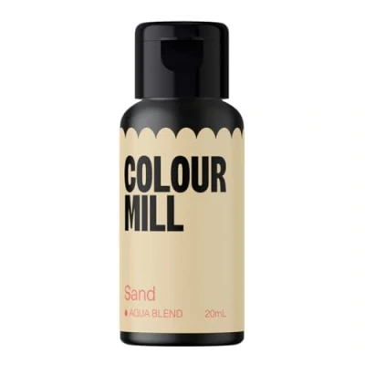 Abbildung von Colour Mill Aqua Blend Sand Lebensmittelfarbe auf Wasserbasis Lebensmittel Farbe Sehr Intensiv, Hoch Konzentriert, Vegan 20 ml