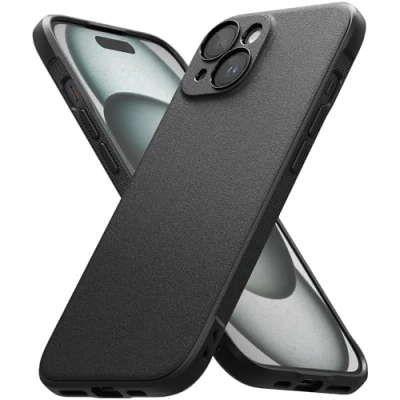 Abbildung von Ringke Onyx Case Kompatibel mit iPhone 15 Plus Hülle, Verbesserte Griffigkeit TPU Stoßfänger Handyhülle für 6,7&quot; Black