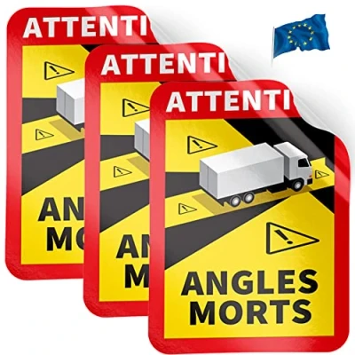 Abbildung von PRINT.GG Toter Winkel Aufkleber Frankreich Angles Morts Wohnmobil und Bus Auto 17 x 25 cm Warntafel