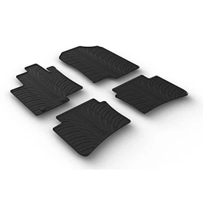 Abbildung von Gledring 0421 Fußmattensatz Gummi vorne und hinten 4 schwarz 750mm 550mm