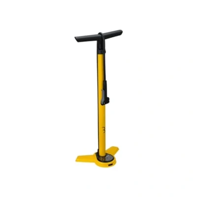 Abbildung von BBB Cycling AirSteel Luftpumpe für Fahrrad Standpumpe mit Manometer Handpumpe DualHead 3.0 Presta Dunlop und Schrader BFP 27 Gelb, 670 mm