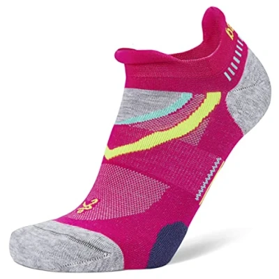 Abbildung von Balega Damen Ultraglide Cushioning Performance No Show Athletic Running (1 Pair) Socken, Electric Pink/Midgrey, Large
