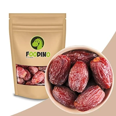 Abbildung von Datteln Medjool getrocknet naturbelassen ungezuckert ungeschwefelt Medjoul Jumbo Rohkost ohne Zucker vegan mit Stein Trockenfrüchte 500g 2,5kg wiederverschließbar Premium Qualität FOODINO (1kg)