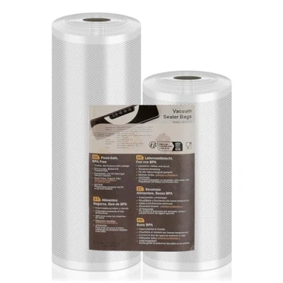 Abbildung von Vakuumierbeutel Rollen Vakuumierfolie 20/28x600cm(12m), Profi Folienrollen Vakuumierer Lebensmittel 150µm BPA frei, stark &amp; reißfest, für alle Sous Vide, Mehrweg