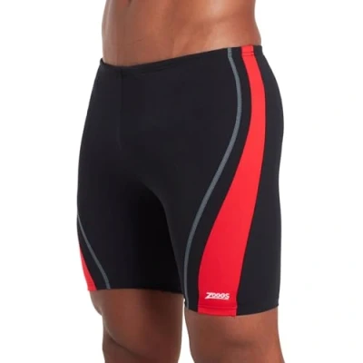 Abbildung von Zoggs Herren Eaton Mid Jammer Badehose, schwarz/rot, 52