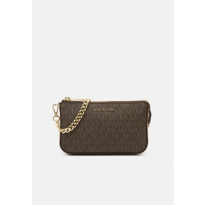 Abbildung von Michael Kors JET SET Chain Pouchette Clutch, Damen, Größe: One Size, Brown